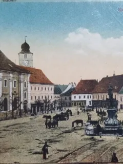 Carte postala - Nagyszeben (Sibiu): Piata Mare (actuala Piata Ferdinand I)