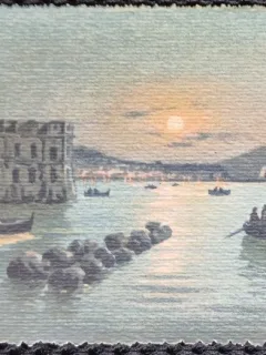 Carte postala, Napoli, Panorama di Posillipo, perioada interbelica