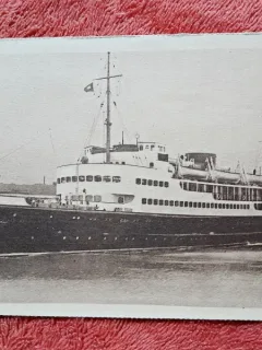 Carte postala, nava in port, perioada interbelica