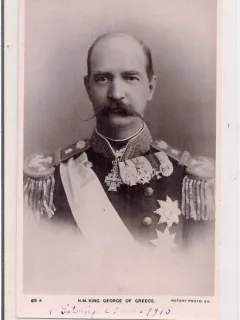 Carte postala necirculata din anul 1910 reprezentand-l pe regele George al Greciei