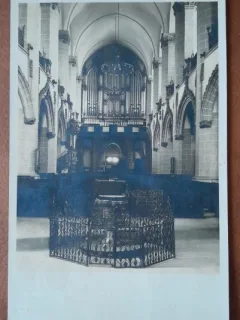 Carte postala, necirculata, interior Biserica Neagra, Brasov, perioada interbelica