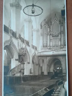 Carte postala, necirculata, interior Biserica Neagra, Brasov, perioada interbelica