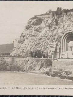 Carte Postala, Nice, Le Quai ou Midi et le Monument aux Morts, perioada interbelica