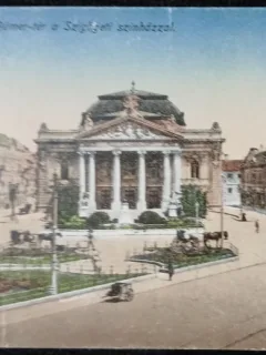 Carte Postala, Oradea, Piața Bémer cu Teatrul Szigliget, 1919