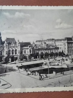 Carte postala, Oradea Piata Unirii 1937