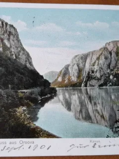 Carte postala, Orsova, Cazane, 1901