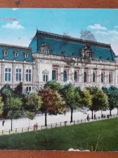 Carte postala, Palatul Justitiei din Bucuresti, perioada interbelica