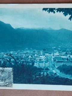 Carte postala, Panorama din Brasov, perioada interbelica