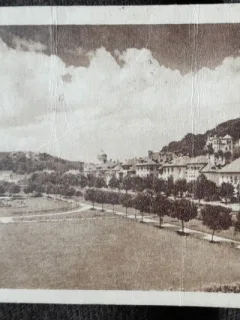 Carte postala, parcul din Brasov, perioada interbelica