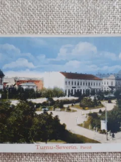 CARTE POSTALA, PARCUL DIN TURNU SEVERIN, PERIOADA INTERBELIC, COLOR, CIRCULATA