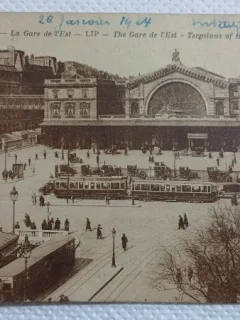 Carte postala, Paris La Gare de lEst, 1924