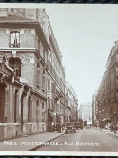 Carte postala, Paris, Montparnasse, Rue Delambre, perioada interbelica