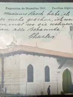 Carte postala Pavillon Algerien, Expozitai de la Bruxelles 1910