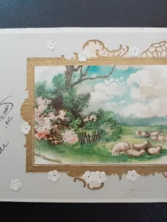 Carte postala, peisaj de primavara, inceput de secol XX