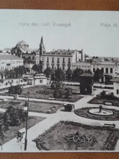 Carte postala, Piata SF. Arhangheli, inceput de secol XX
