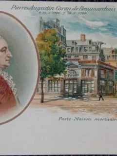 Carte Postala, Pierre Augustin Caron de Beaumarchais si Maison mortuaire de Beaumarchais, perioada interbelica