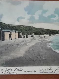 Carte postala, Plaja de la Baile Movila, 1907