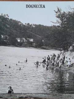 Carte postala, plaja din Dognecea, Caras Severin, Banat, 1919