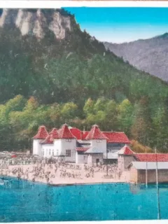 Carte postala, plaja din Tusnad, 1932
