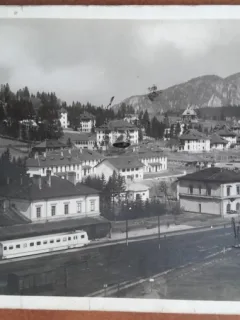 Carte postala, Predeal, Vedere Gara si muntele Postavaru, 1913
