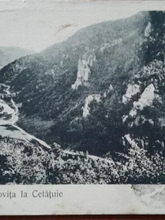 Carte postala, raul Dambovita la Cetatuie, 1905
