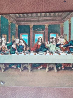 Carte postala, reproducere dupa Cina cea de Taina/Leonardo da Vinci, inceput de secol XX