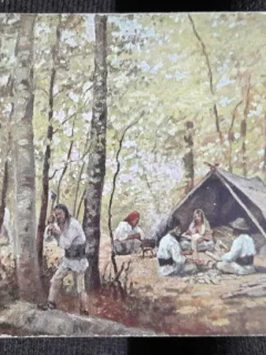 Carte postala, reproducere dupa pictura Tigani lingurari in padure a pictorului L. Basarab