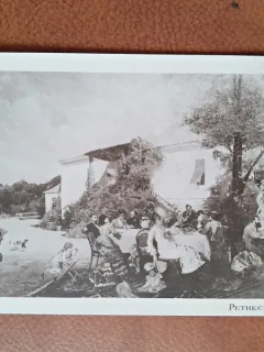 Carte postala, reproducere dupa tabloul Petrecere de 1 Mai/Th. Aman, perioada interbelica
