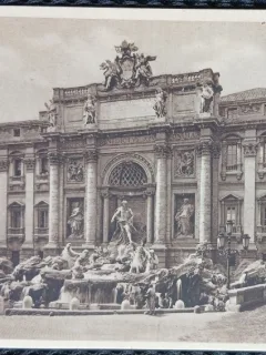 Carte postala, Roma, Fontana di Trevi, perioada interbelica