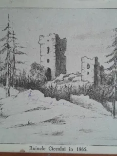 Carte postala, Ruinele Ciceului in 1865