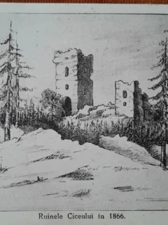 Carte postala, Ruinele Ciceului in 1866