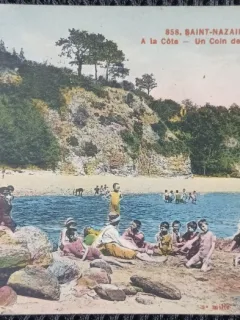 Carte Postala, Saint-Nazaire, Un coin de la Plage de Trebery, 1926