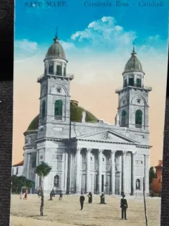 Carte postala, Satu Mare, Catedrala Romano Catolica, 1950