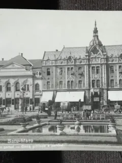 Carte postala, Satu Mare, hotel Dacia si parcul, 1911