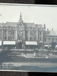 Carte postala, Satu Mare Piata Bratianu, 1929