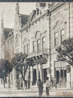 Carte postala, Satu Mare, Piata I. Bratianu, Banca Romaneasca, 1929