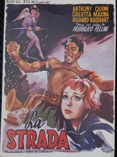 Carte postala, scena din filmul La Strada de Federico Fellini