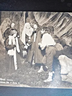 Carte postala, scena din piesa Luceafarul, inceput de secol XX