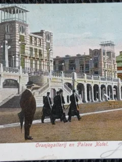 Carte Postala, Scheveningen, Granjegallerij en Palace Hotel, perioada interbelica