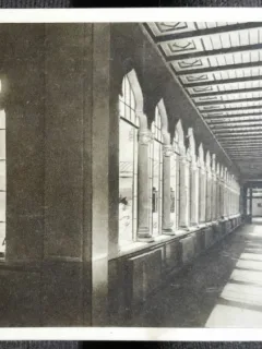 Carte postala, Scoala Centrala de Fete,  coridorul de la clasele I-III, Bucuresti, perioada interbelica