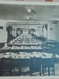 Carte postala, Scoala Centrala de Fete din Bucuresti. Sala de mancare, perioada interbelica