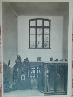 Carte postala, Scoala Centrala de Fete din Bucuresti. Scara la domitoarele 5 si 6, perioada interbelica