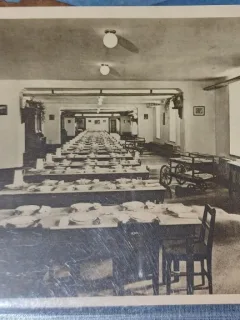 Carte postala - Scoala centrala de fete din Bucuresti: Sala de mancare