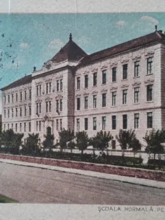 Carte postala, scoala normala pentru fete si baieti, 1925