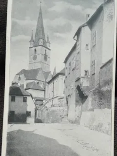 Carte postala, Sibiu, case sasesti, perioada interbelica
