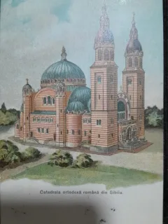 Carte postala, Sibiu Catedrala ortodoxa romana, 1923