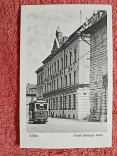 Carte postala, Sibiu, Liceul Gheorghe Lazar, perioada interbelica