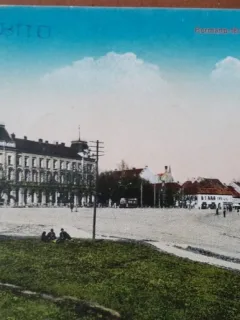 Carte postala, Sibiu, Piata Hermann, perioada interbelica