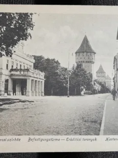 Carte postala, Sibiu teatrul, 1918