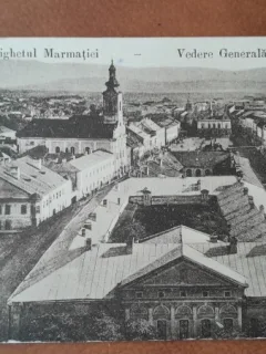 Carte postala, Sighetul Marmatiei vedere generala, 1900